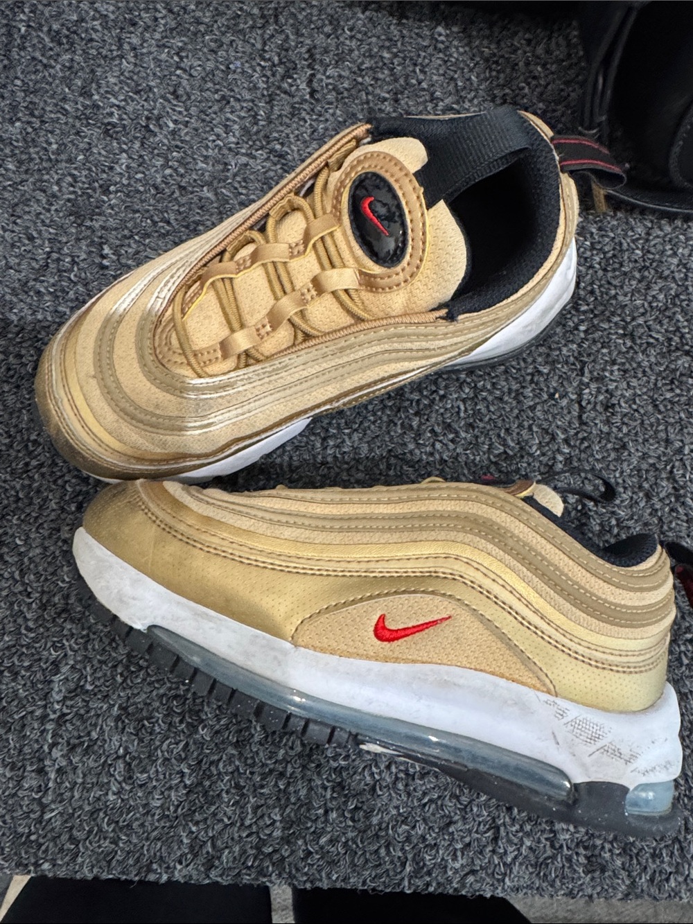 Nike Kids' Gold and Red Air Max 97 Sneakers